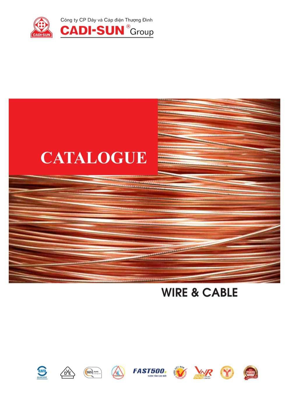 Catalogue cáp điện Cadisun