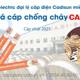 Bảng giá cáp chậm cháy Cadisun 2025 capdiencadisun.vn