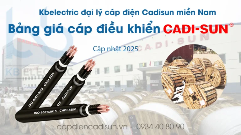 bảng giá cáp điều khiển Cadisun 2025 capdiencadisun.vn